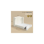 Homkdom 49" Cloud Bed Frame Full Size with Tall Wingback Headboard
