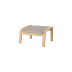 ProTuning POÄNG Armchair and footstool, white stained oak veneer/Knisa light beige