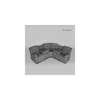 Recliner Sectional Sofa, Microfiber Manual Reclining Sectional Couch with Cup Holders, Living Room/Office (Gray)