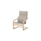 ProTuning POÄNG Armchair and footstool, white stained oak veneer/Knisa light beige