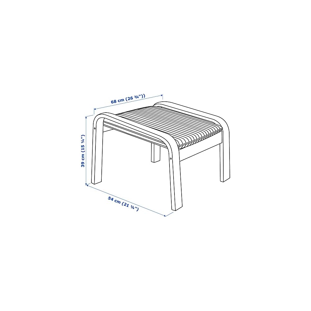 ProTuning POÄNG Armchair and footstool, white stained oak veneer/Knisa light beige