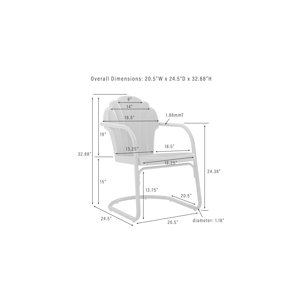 Crosley Furniture Tulip 2-Piece Patio Chair Set