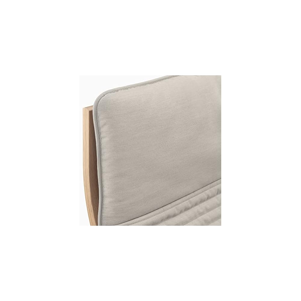 ProTuning POÄNG Armchair and footstool, white stained oak veneer/Knisa light beige