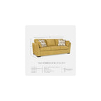 Signature Design by Ashley Keerwick Scandinavian 2-in-1 Sofa Sleeper with Folding Gel Memory Foam Mattress and 4 Pillows, Queen, Yellow