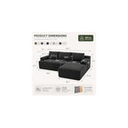 Boneless Couch Comfy Sectional Couches for Living Room,U Shaped Modular Cloud Couch Sofa, Minimalist Modular Sectional Sofa with Deep Seat