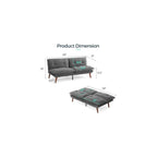 LINSY HOME Futon Sofa Bed, 70" Chenille Futon Couch with Adjustable Backrest Armrest, 3 in 1 Convertible Comfy Loveseat Sleeper Sofa Bed for Small Spaces Dorm Room Apartment Home Office(Dark Grey)