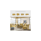 Signature Design by Ashley Keerwick Scandinavian 2-in-1 Sofa Sleeper with Folding Gel Memory Foam Mattress and 4 Pillows, Queen, Yellow