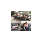 LINSY HOME Futon Sofa Bed, 70" Chenille Futon Couch with Adjustable Backrest Armrest, 3 in 1 Convertible Comfy Loveseat Sleeper Sofa Bed for Small Spaces Dorm Room Apartment Home Office(Dark Grey)