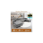 152''Oversized Deep Seat Modular Sectional Sofa, L Shaped Cloud Couch