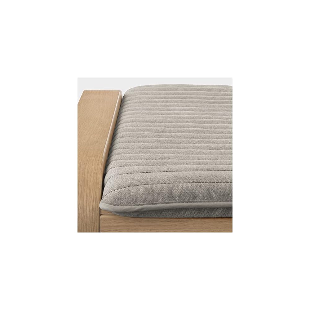 ProTuning POÄNG Armchair and footstool, white stained oak veneer/Knisa light beige