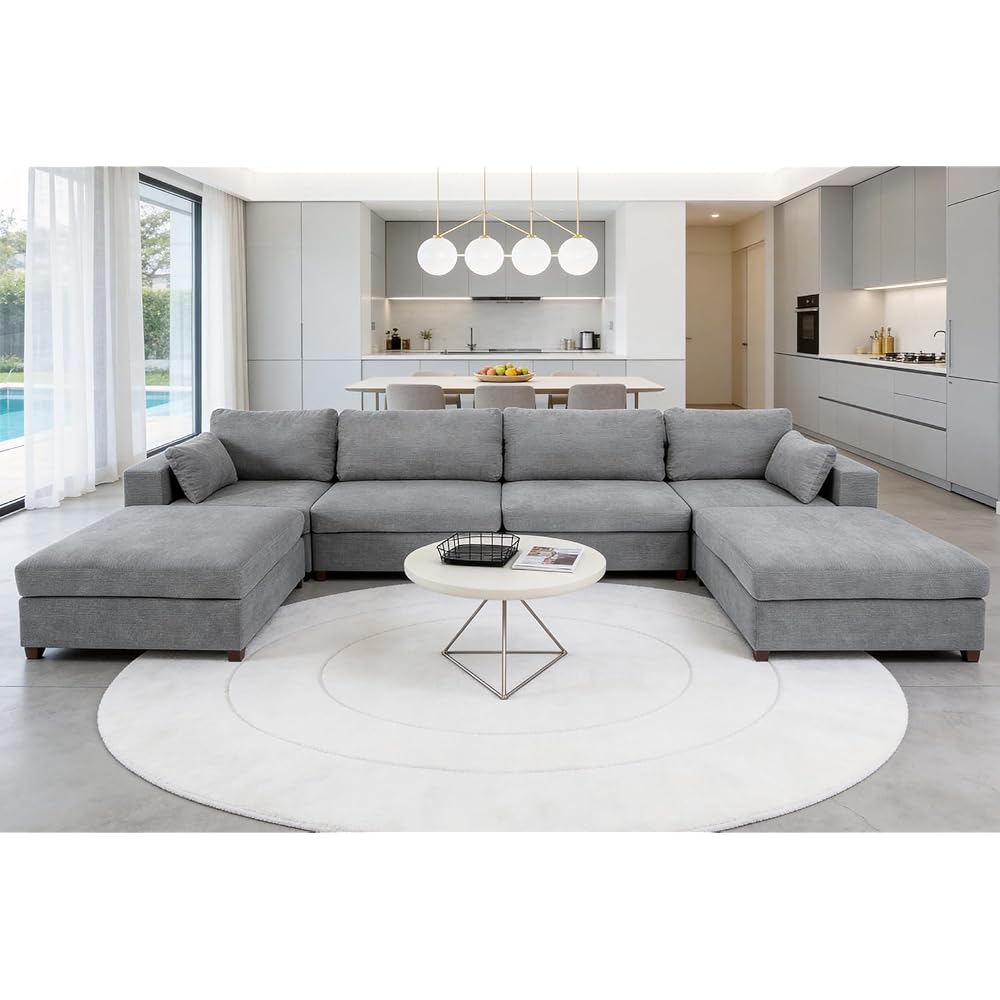 152''Oversized Deep Seat Modular Sectional Sofa, L Shaped Cloud Couch