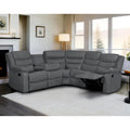 Recliner Sectional Sofa, Microfiber Manual Reclining Sectional Couch with Cup Holders, Living Room/Office (Gray)